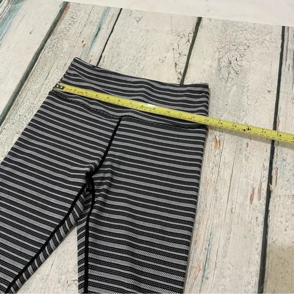 Zyia 4 black white striped leggings herringbone activewear yoga running stretch - Picture 4 of 8